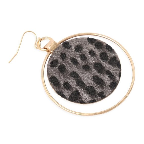 Animal Print Gold Hoop Statement Earrings - Picture 3 of 3